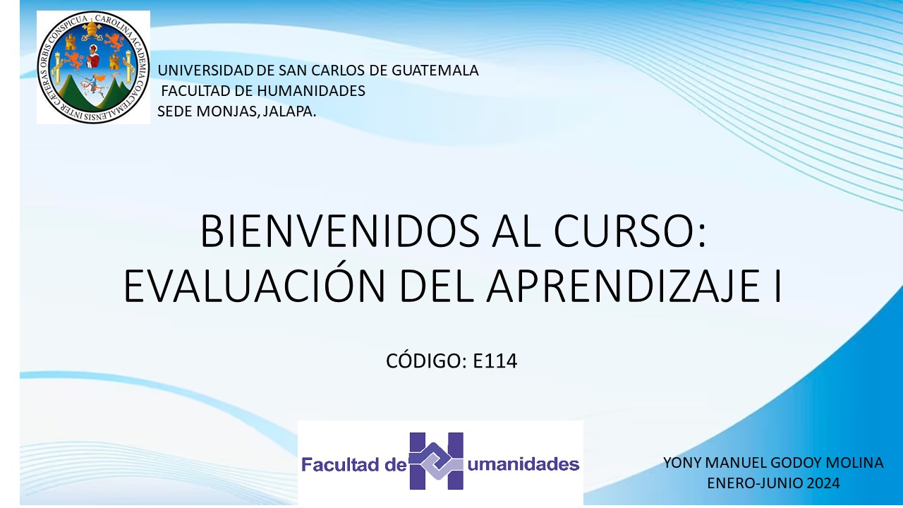 Resumen De CURSO: Evaluación Del Aprendizaje I - CÓDIGO: E114 - LIC ...